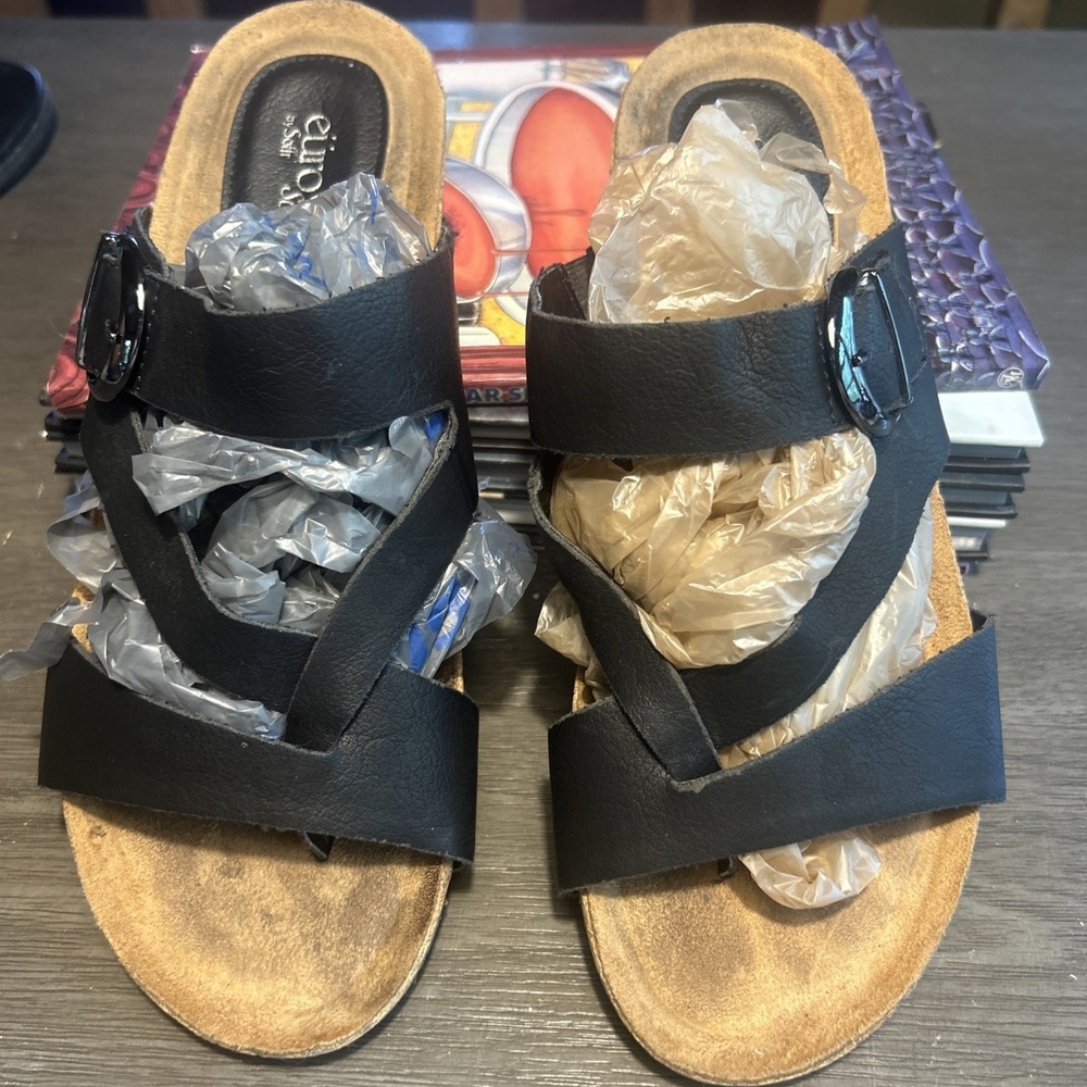 Sofft, Euro Soft, Gladis Model Black Strap Sandal, 9 M Womens, VERY CLEAN